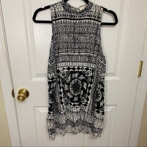 Flowy black and white boho sundress